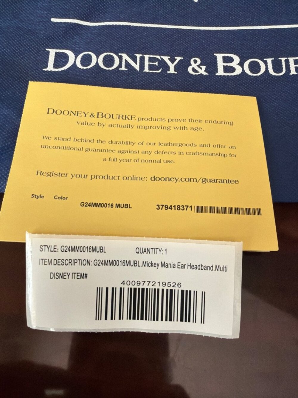 NEW 2024 Disney Parks Dooney & Bourke Mickey Minnie Body Parts Ear Headband - Picture 5 of 14